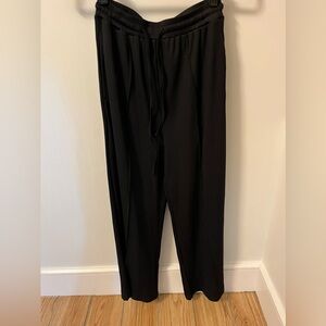 Cider Ribbed Black Wide Leg Pants